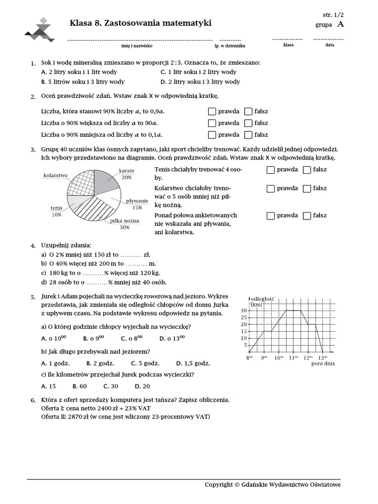 Książka Do Matematyki Klasa 8 Klasa 8. Zastosowania Matematyki | PDF