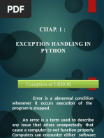 CHAP. 1:: Exception Handling in Python