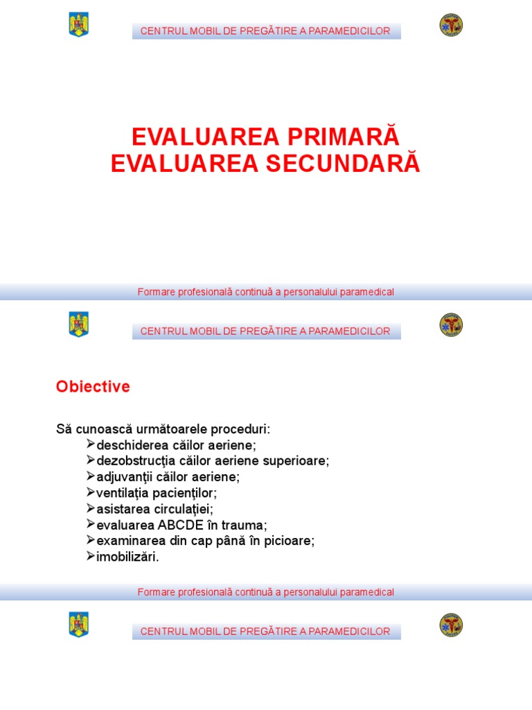 Evaluarea Primara Si Secundara PDF