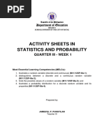 Activity Sheets in Statistics and Probability: Quarter Iii - Week 1