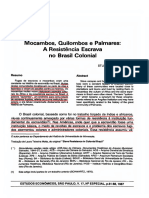 Mocambos, quilombos e Palmares - resistência escrava no Brasil.