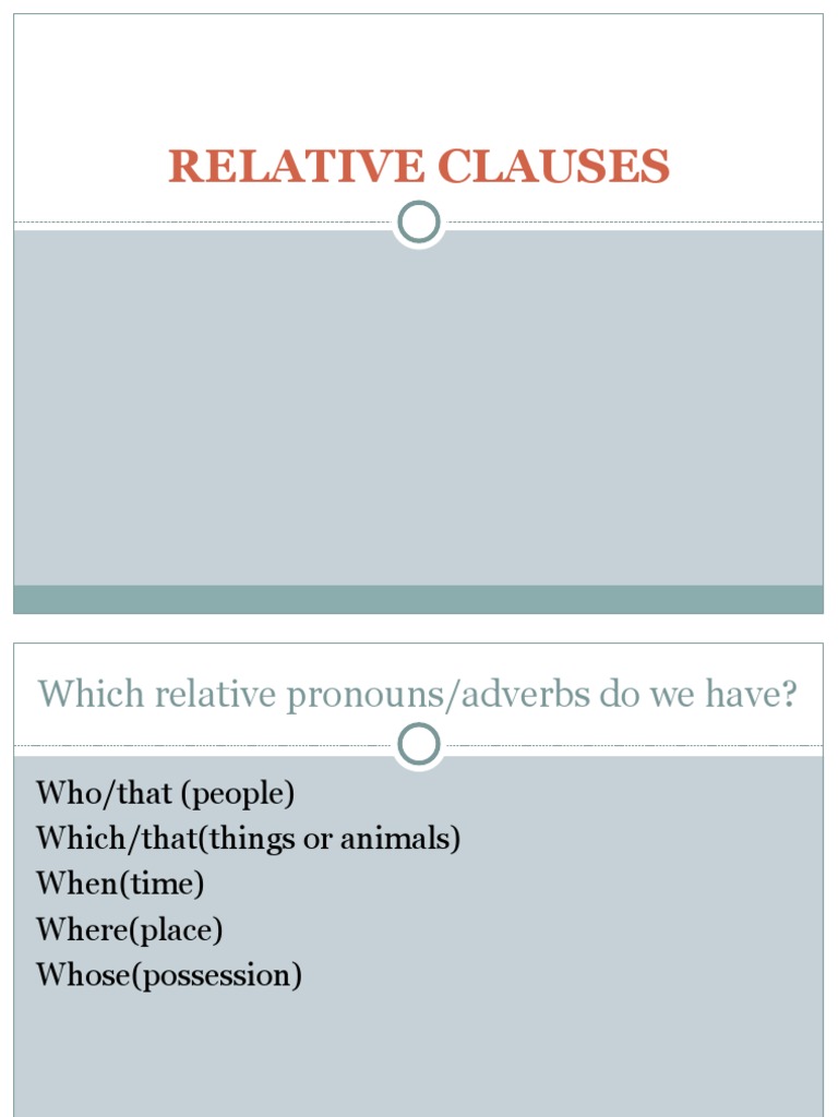 Understanding Relative Clauses | PDF | Comma | Pronoun