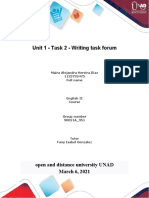 Unit 1 - Task 2 - Writing Task Forum: Maira Alejandra Hereira Diaz 1123732475 Full Name