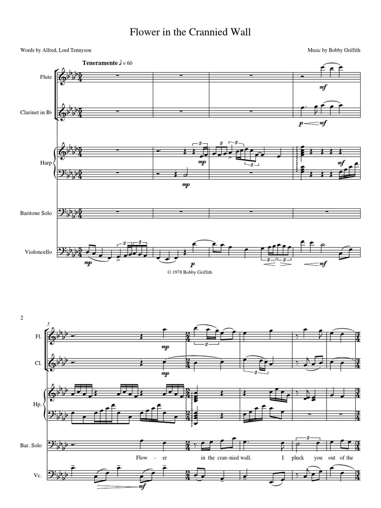 Flower in the Crannied Wall Classical Music Free 30day Trial Scribd