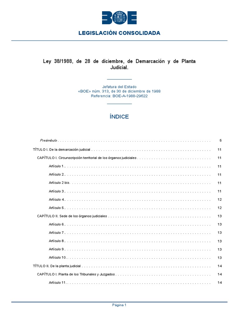 Ley de Planta y Demarcación Judicial PDF Jurisdicción Justicia