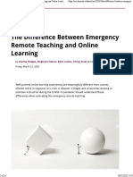 The Difference Between Emergency Remote Teaching and Online Learning