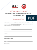 Registration Form - 10th RMLNLU-SCC Online® International Media Law Moot Court Competition, 2022
