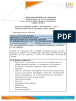 Guia de actividades y Rúbrica de evaluación - Fase 1 - Reconocimiento de la importancia de la calidad