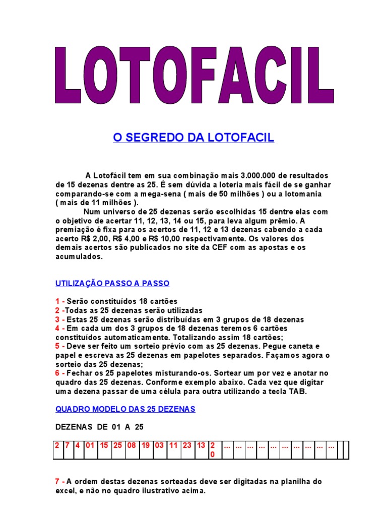 segredo lotofacil
