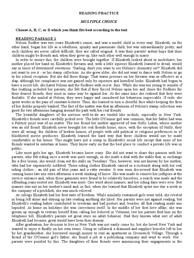 CPE Reading Practice Exercises | PDF