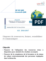 ISO 14001 2015 Partie IX Disposer de ressources, former, sensibiliser et communiquer