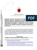 Resolución Instrucciones Inicio de Curso 2021-2022 ESO y Bachillerato