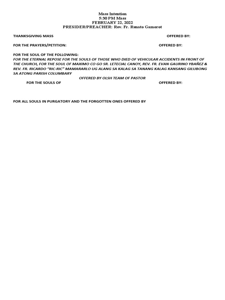 Official Intention Template | PDF