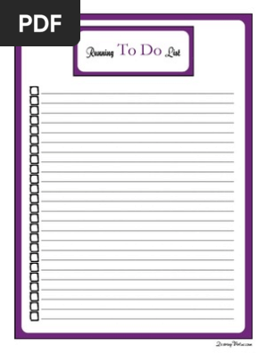 Running To Do List