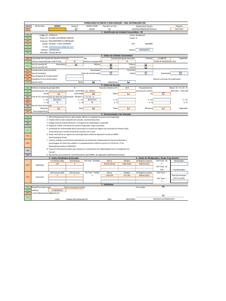 GD - Formulário - EnEL1111 | PDF | Força | Energia elétrica