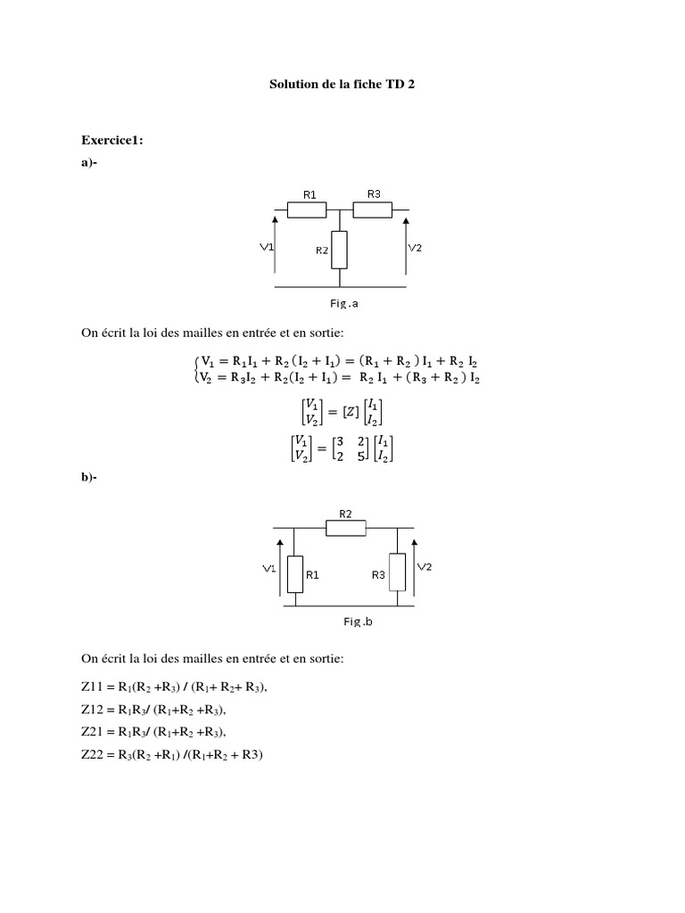 Solution de La Fiche TD 2 | PDF