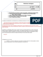 Eletrônica Analógica Atividade Pesquisa