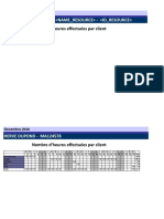 Planning mensuel des heures du personnel par client