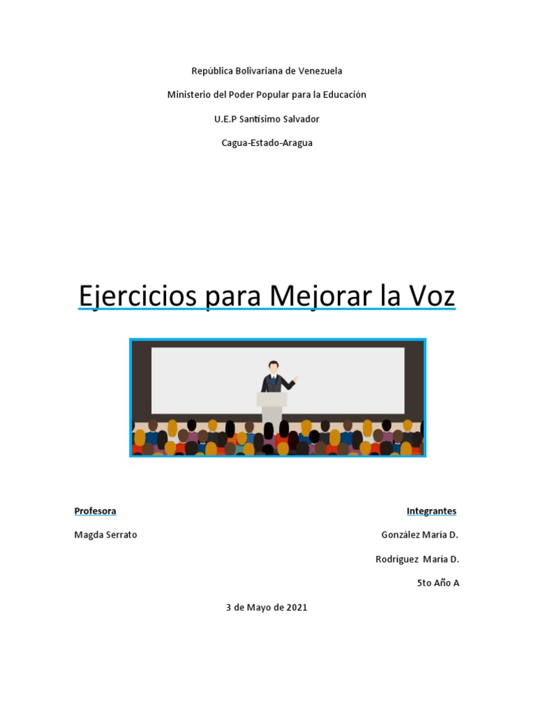 Ejercicios para Mejorar La Voz | PDF | Hablar en público | Retórica