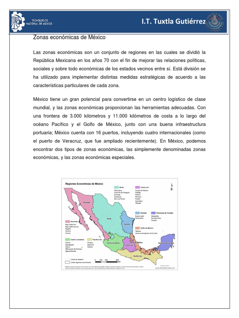 Zonas Económicas de México: Análisis Regional | PDF | México ...