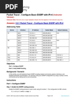 2.2.1 Packet Tracer - Configure Basic EIGRP with IPv4 - ITExamAnswers