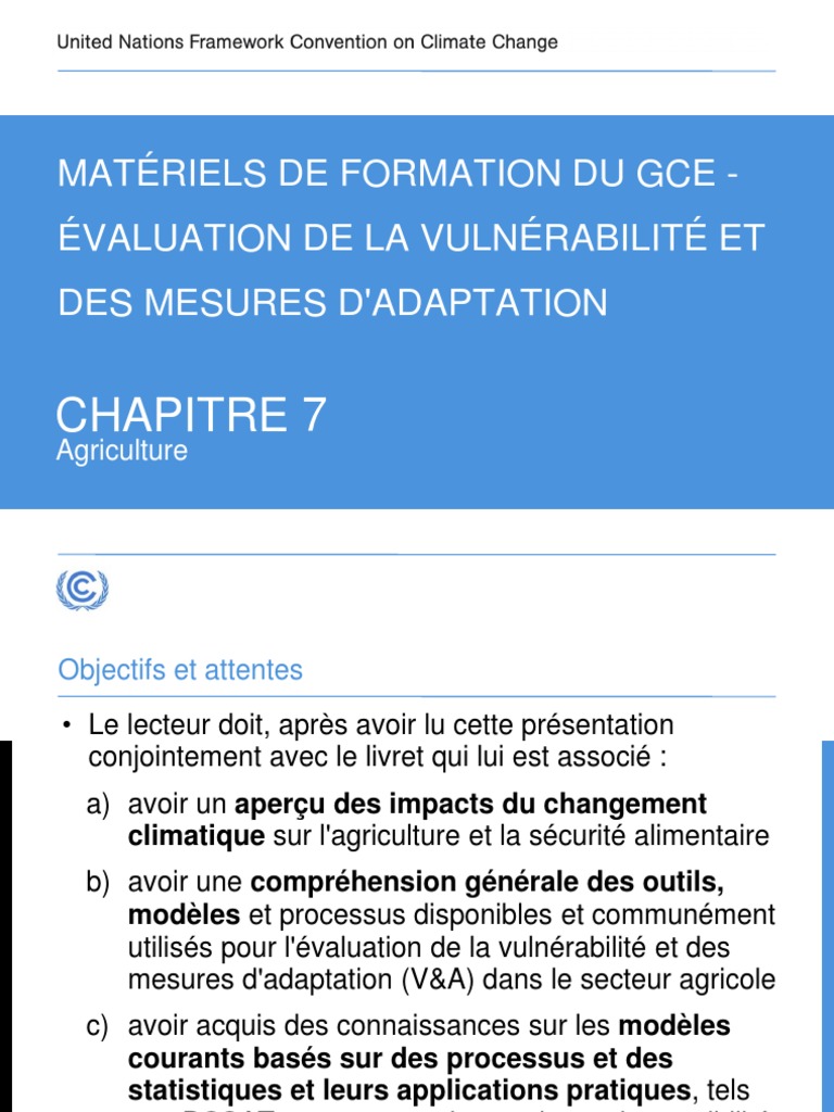 Impacts du changement climatique sur l'agriculture | PDF | Agriculture ...