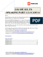 Giải Đề IELTS Speaking Part 1 2 3 Trong Cam 14