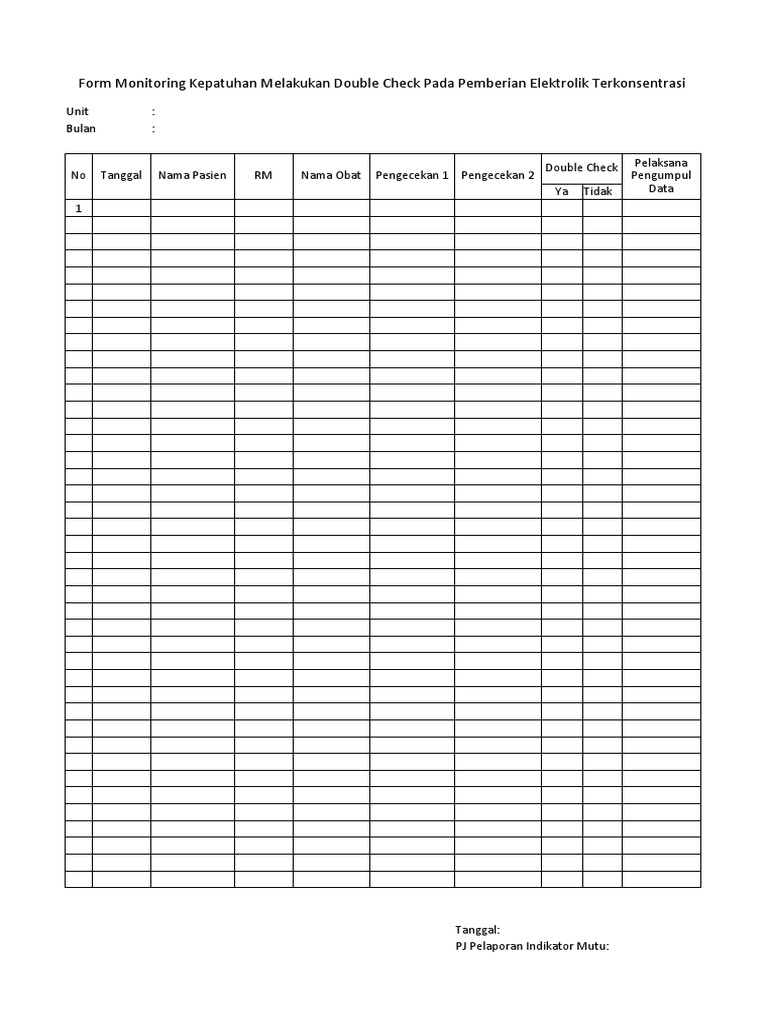Monitoring Kepatuhan Double Check Obat | PDF