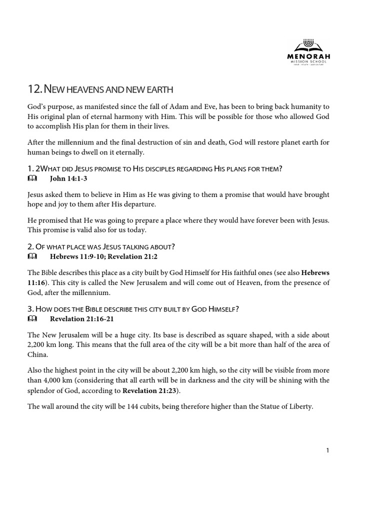 12 New Heavens And New Earth PDF Heaven Christian Eschatology