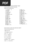 Worksheet 1 SUBJECT: Subject Pronouns and Verb " To Be "