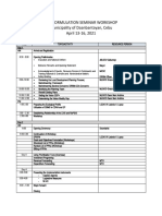CDP Formulation Seminar Workshop Municipality of Daanbantayan, Cebu April 13-16, 2021