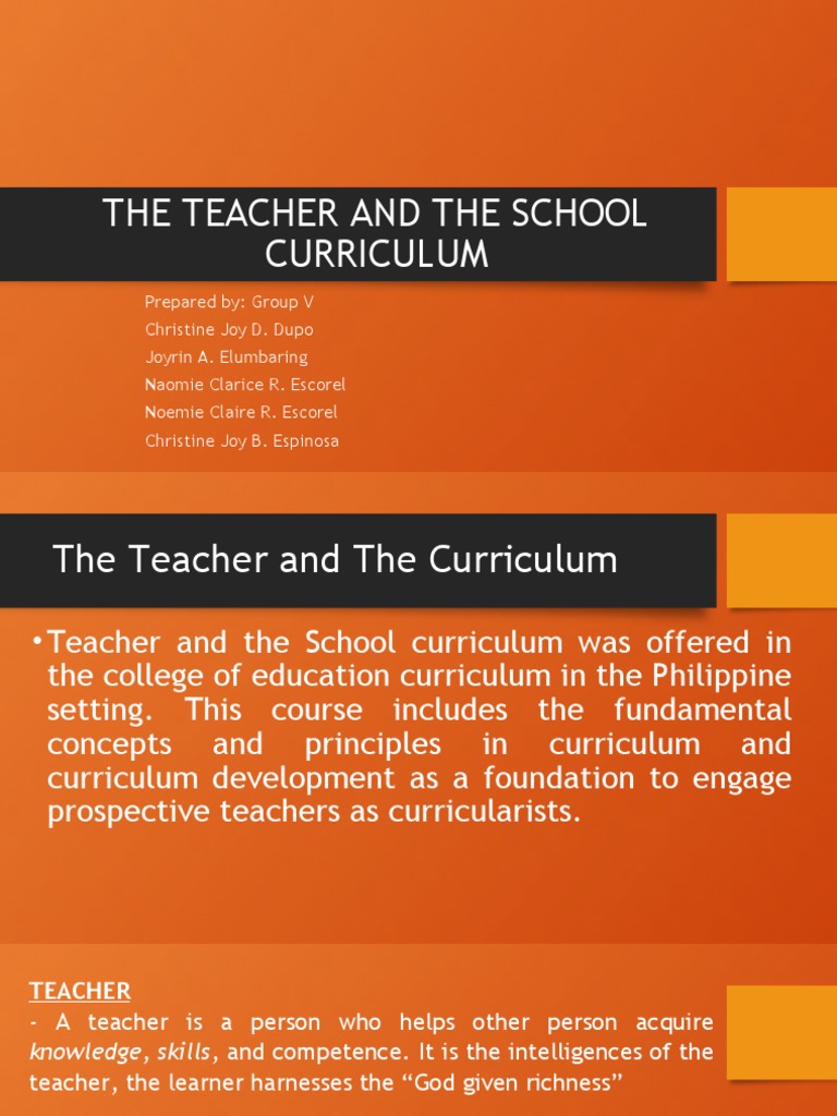 CSA 101 The Teacher and The School CurriculumNEW | PDF | Curriculum ...