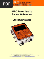 MIRO Power Quality Logger & Analyser Quick Start Guide: Get More From Your