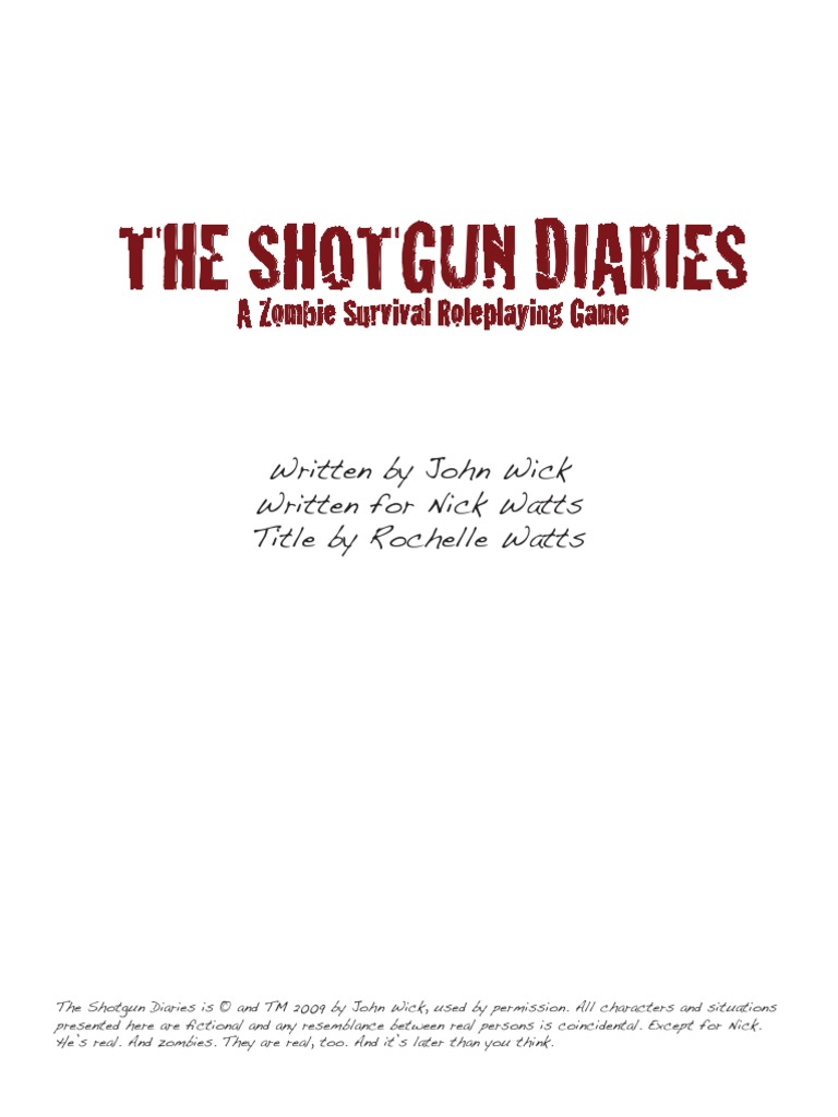 The Shotgun Diaries: Zombie RPG Guide | PDF | Zombies | Leisure