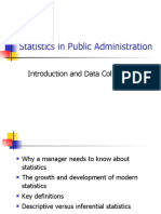 Statistics in Public Administration: Introduction and Data Collection