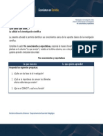 ¿Qué Tanto Sabe Sobre ? La Calidad en La Investigación Científica