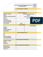 Formulario de Datos Personales Del Personal