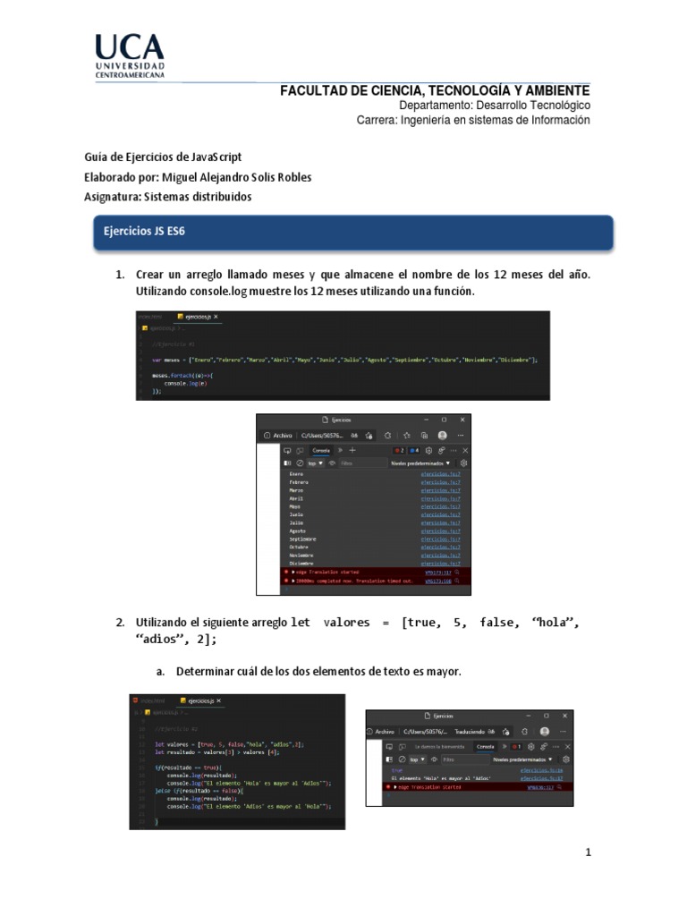 Ejercicios Prácticos de JavaScript ES6 | PDF | Información | Informática