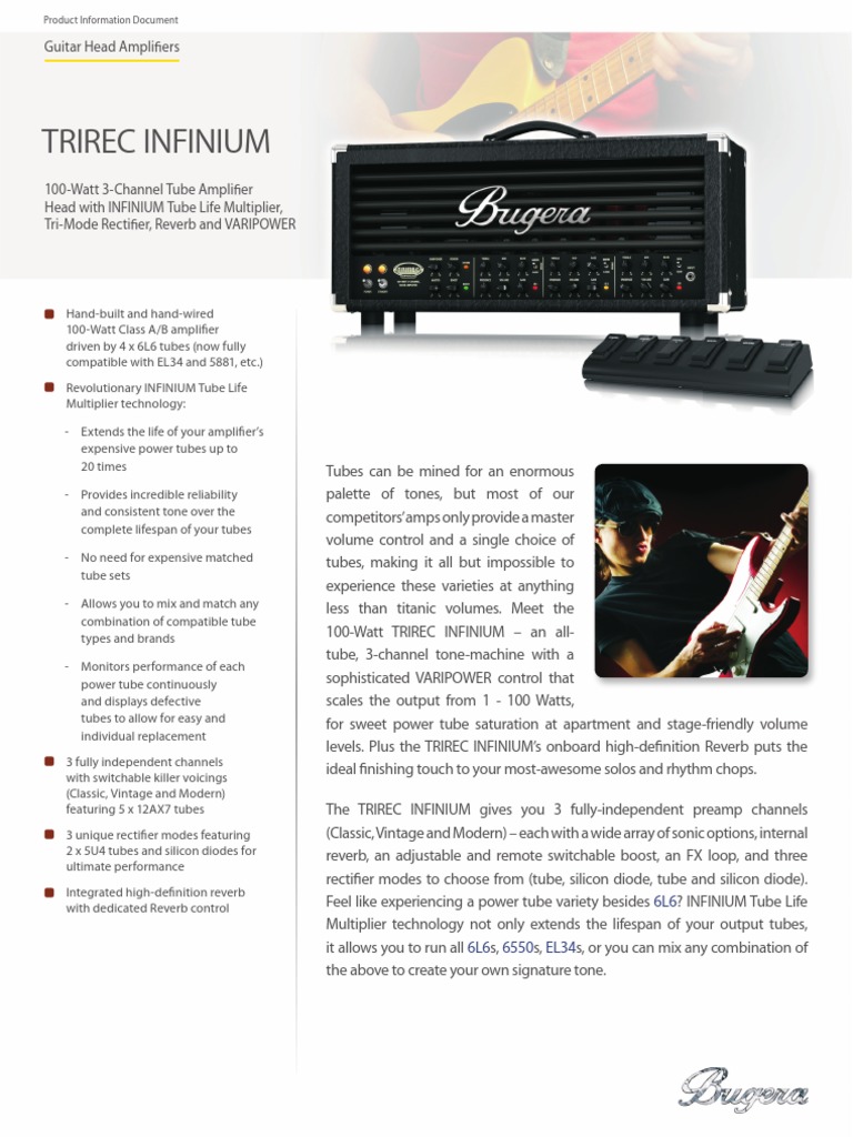 BUGERA - TRIREC INFINIUM P0404 - Product Information Document | PDF ...