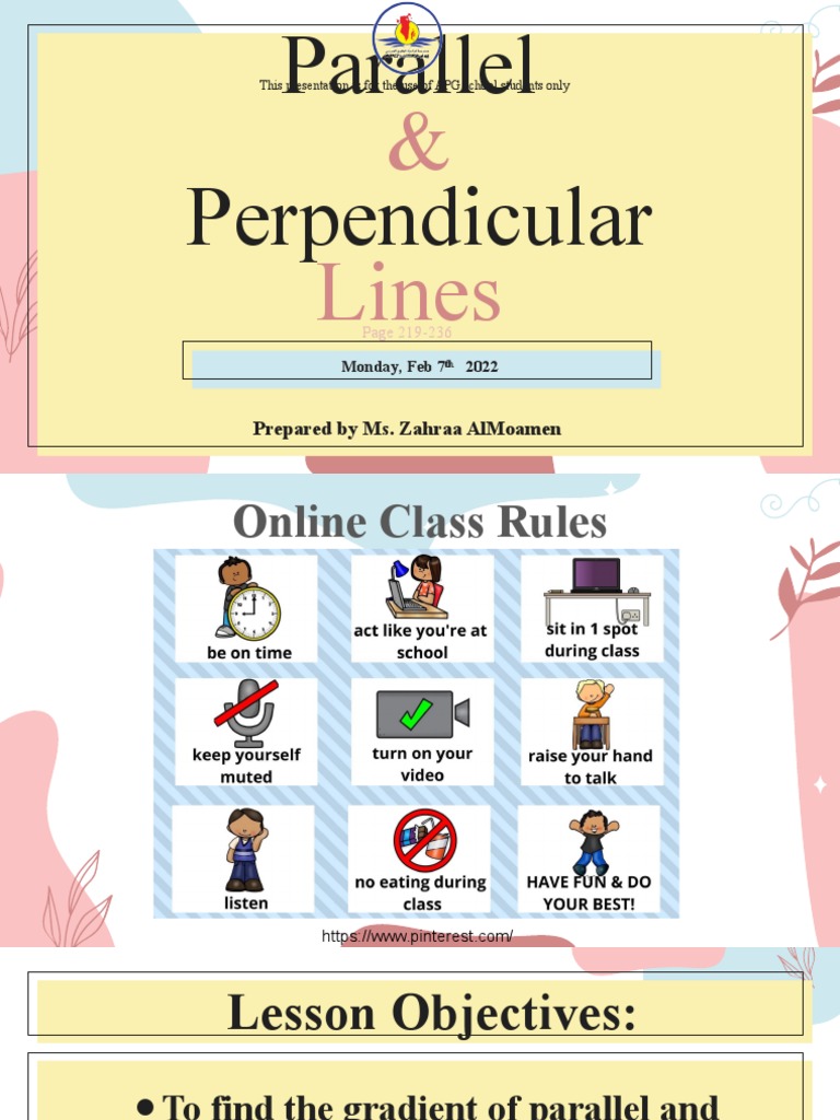 Parallel Perpendicular Lines-Solution | PDF