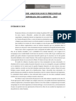 Informe arqueológico preliminar de la temporada de gabinete 2013 en Huaca Las Ventanas