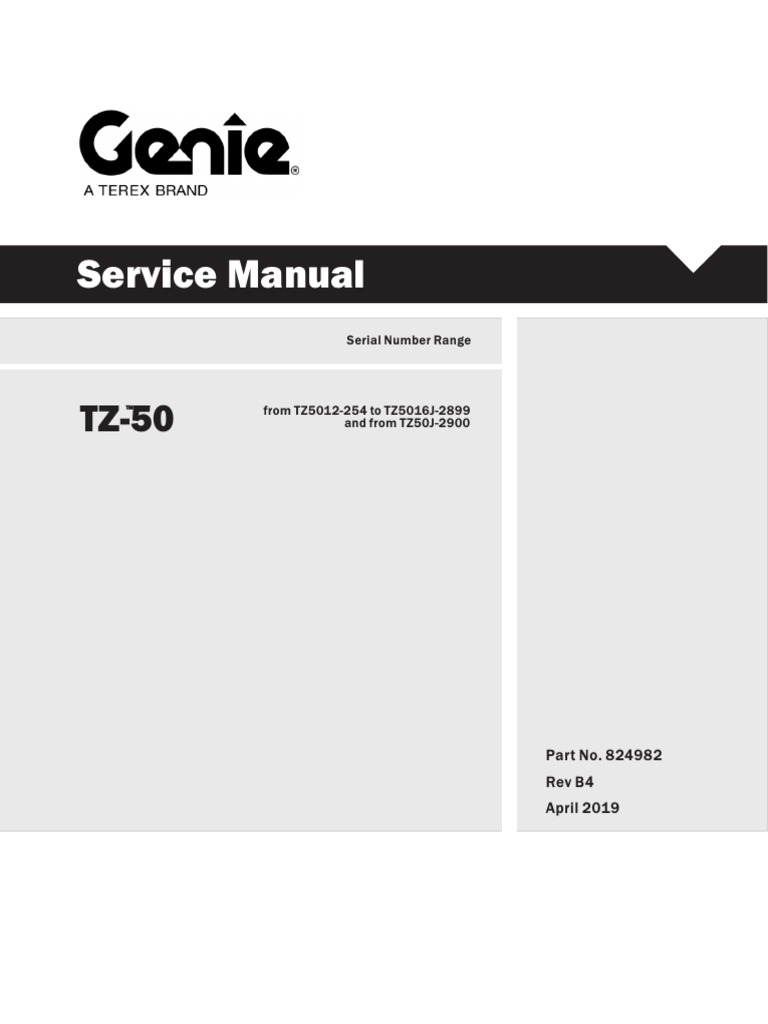 Genie TZ50 Service Manual | PDF | Motor Oil | Horsepower