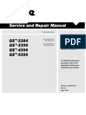 Genie GS3384 Service Manual | PDF | Viscosity | Pump