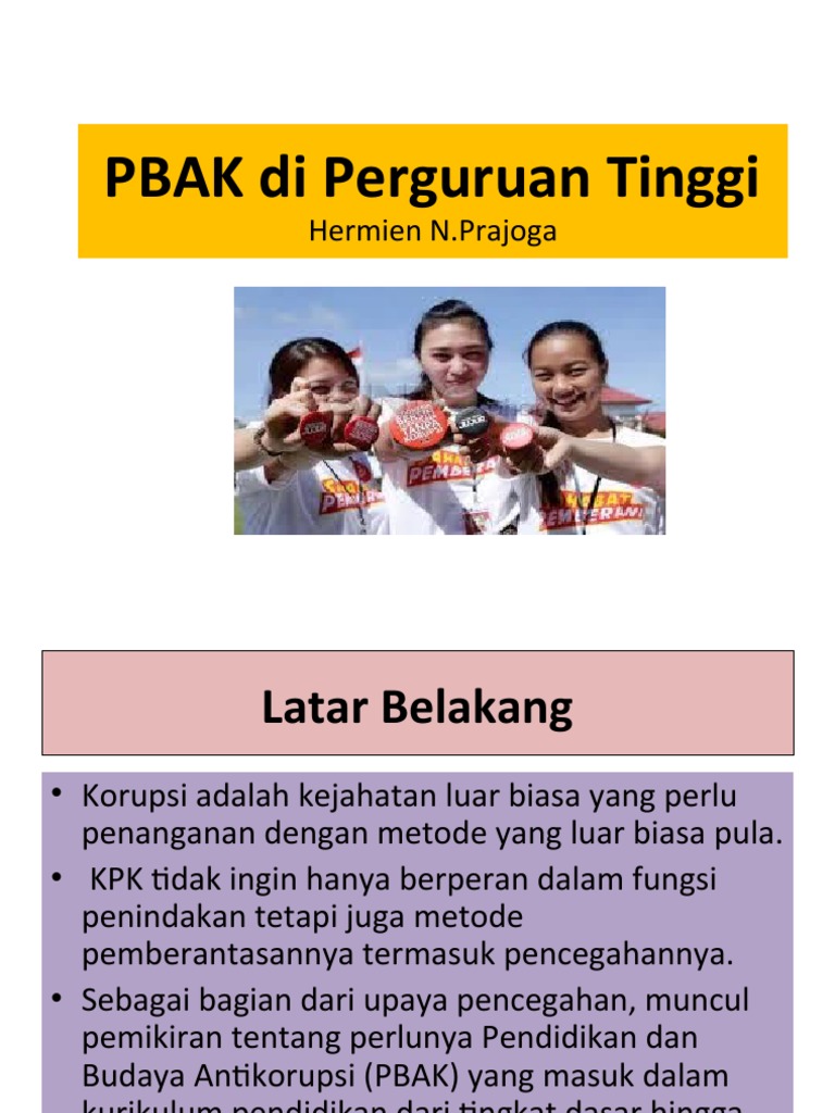 PBAK: Membangun Budaya Antikorupsi | PDF
