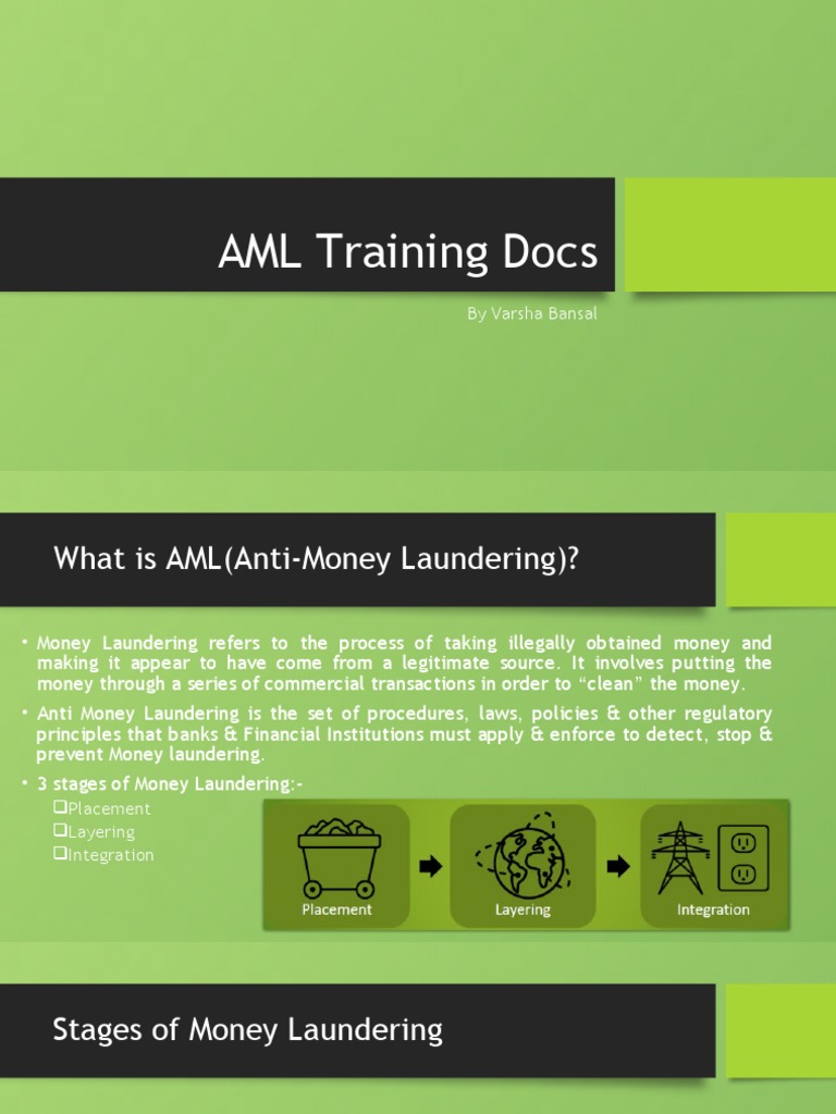 AML Training Docs by Varsha Bansal PDF Money Laundering Money