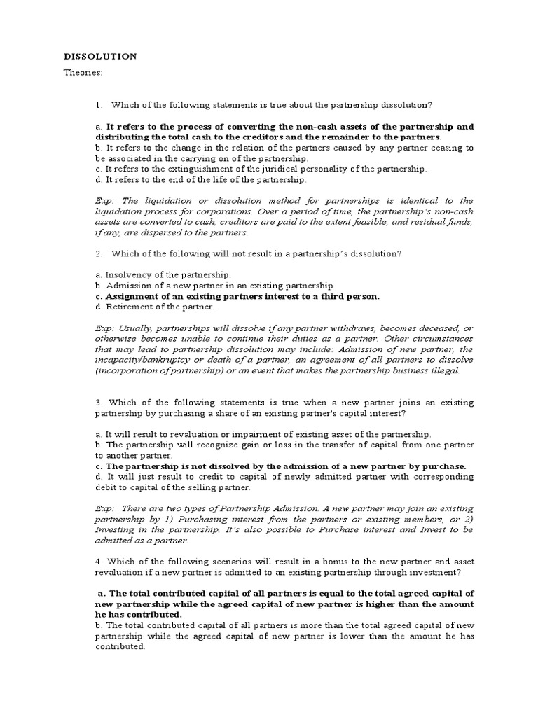 Dissolution Pdf Liquidation Limited Partnership