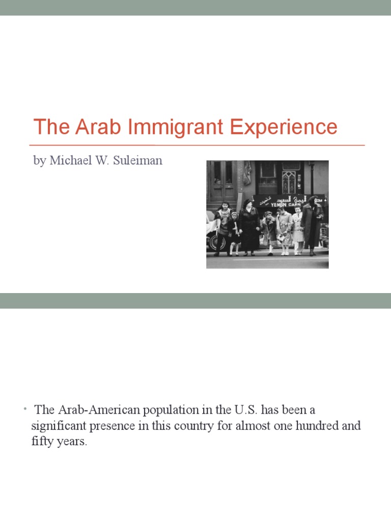 Arab Immigrant History in America | PDF | Arab World