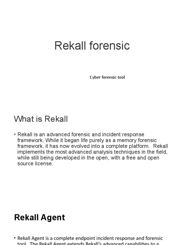 Rekall | PDF | Recall (Memory) | Debugging