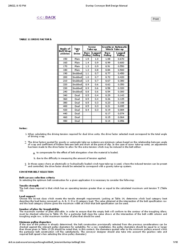 Dunlop Conveyor Belt Design Manual PDF Belt (Mechanical