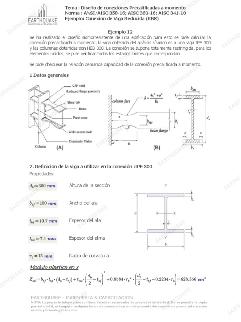 EQ - EC - Ej.12 - Conexión Reduced Beam Section RBS | PDF | Propiedad ...